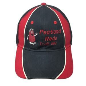 Otto Baseball Cap Black Red One Size Peatland Reds Trail MN Potato Mascot Hat